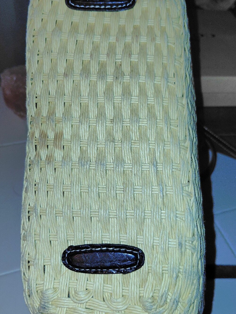 Brighton Woven Straw Tote with Black Trim - Stylish Summer Handbag - Picture 4 of 7